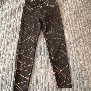 ZYIA Black Leggings with Colorful Streaks